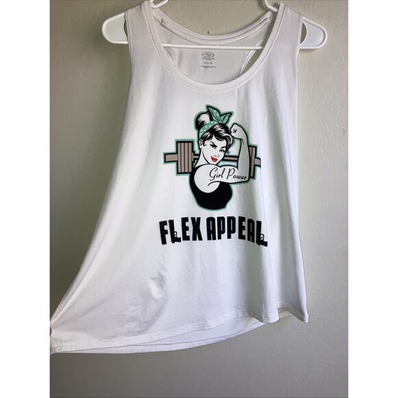Flex Appeal Athletic Tank Top Gym Women’s Size Large 12/14 Graphic Girl Power - Picture 3 of 11